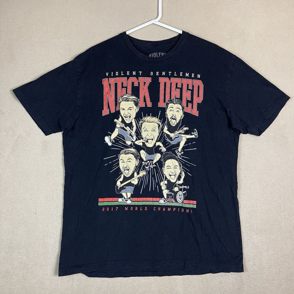 Violent Gentlemen T-Shirt Adult Extra Large Black Neck Deep Short‎ Sleeve Adult